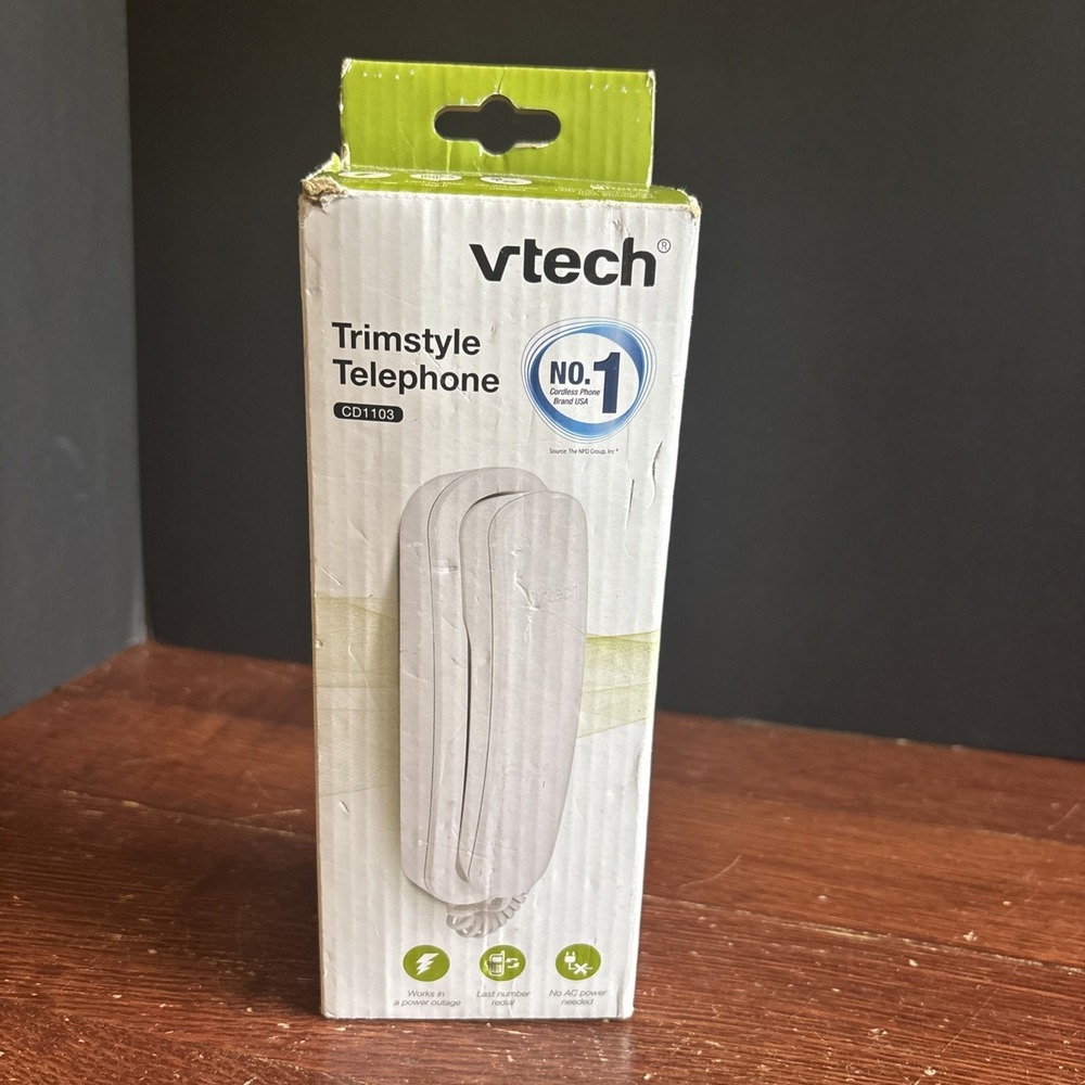 VTech CD1103โ Trimstyle Corded Phone White Landline New Open Box